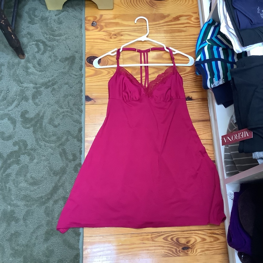 (Bin 6) Y2k lace strappy mini dress (plum)- see measurements